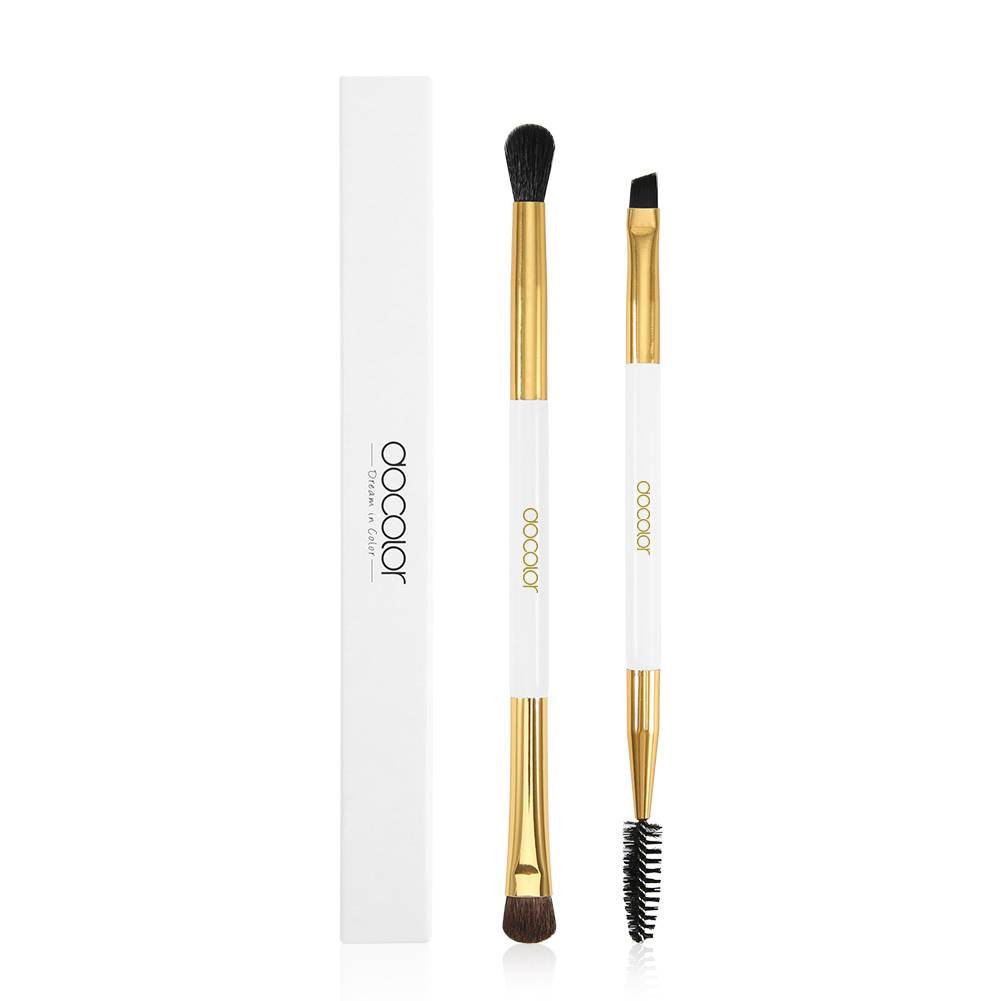 Docolor double-sided angled spoolie eyebrow&eyeshadow  brushes set  dc0219